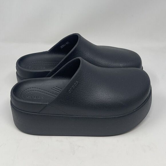 Crocs Dylan Platform Clogs Womens 6 Black Comfort Modern Chic Textured - Picture 1 of 14